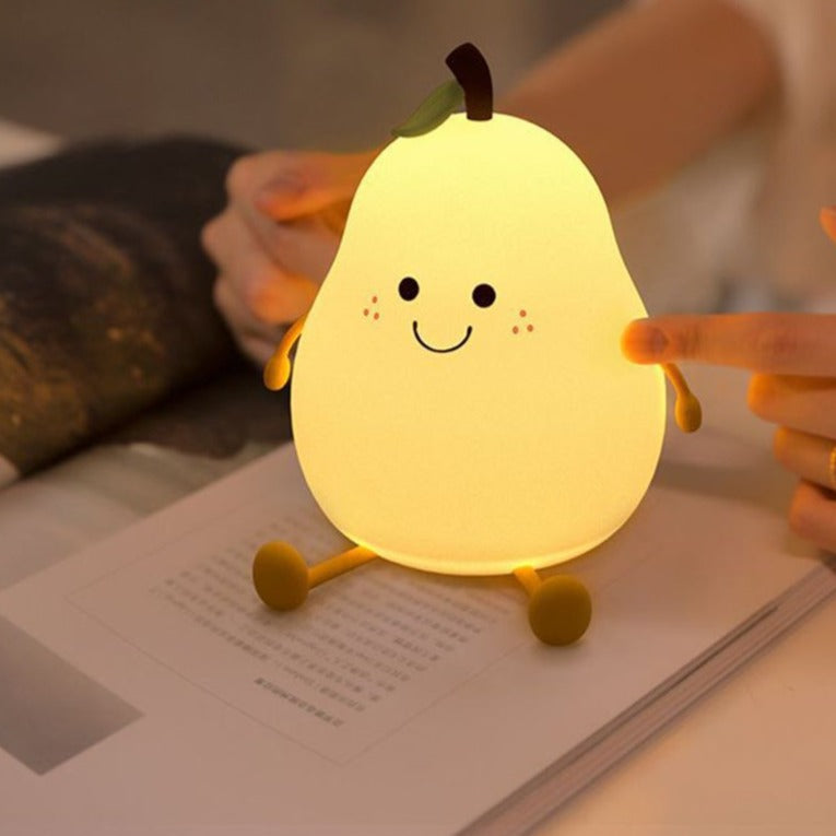 Guili | LED Night Light Pear | Cozy and USB Rechargeable - Dimming and Changing Colors