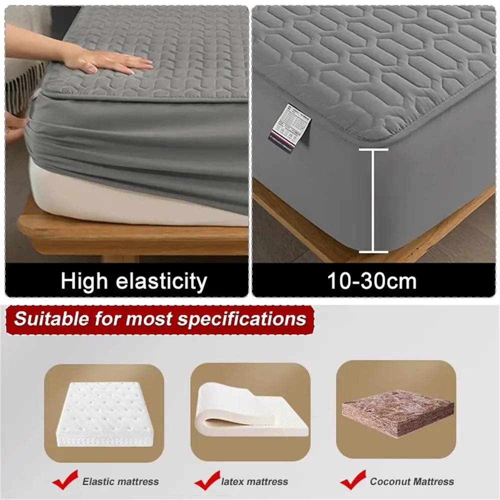 Guili | Waterproof Ultra-Soft Fitted Latex Mattress Pad Cover