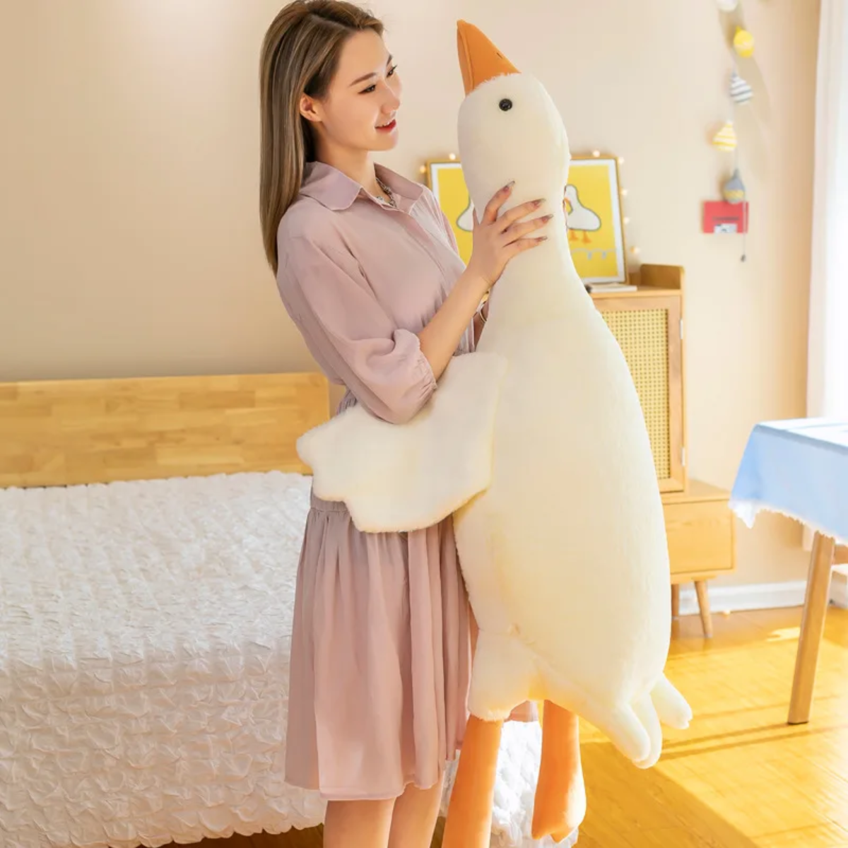 Guili | White Goose Cushion | Soft and Cozy - Plush Toy