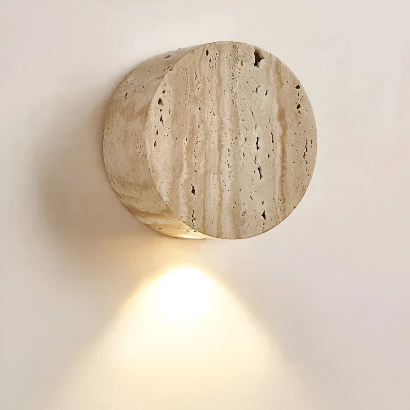Japanese Wabi-Sabi Travertine Stone Wall Sconce LED 1-Light