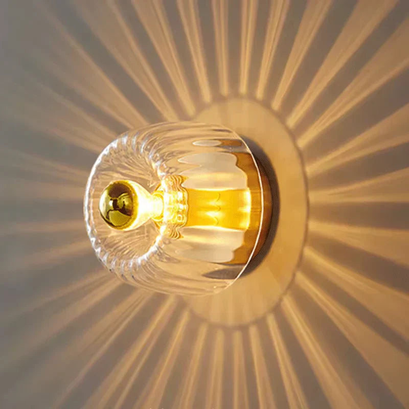 Modern Minimalist Glass Round Wall Sconce LED 1-Light