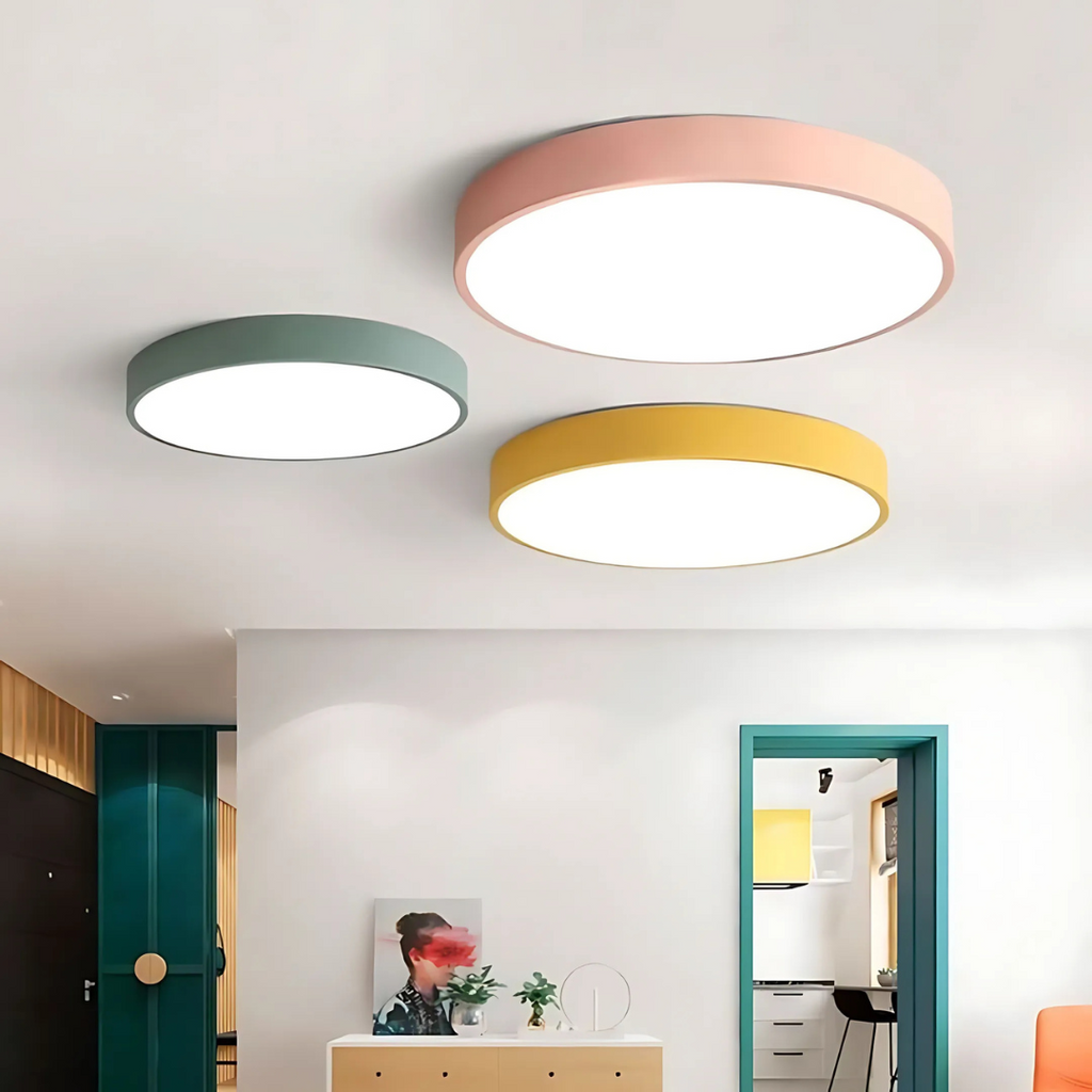 Scandinavian Wooden LED Ceiling Light Fixture – Modern Flush Mount Design for Cozy Ambiance
