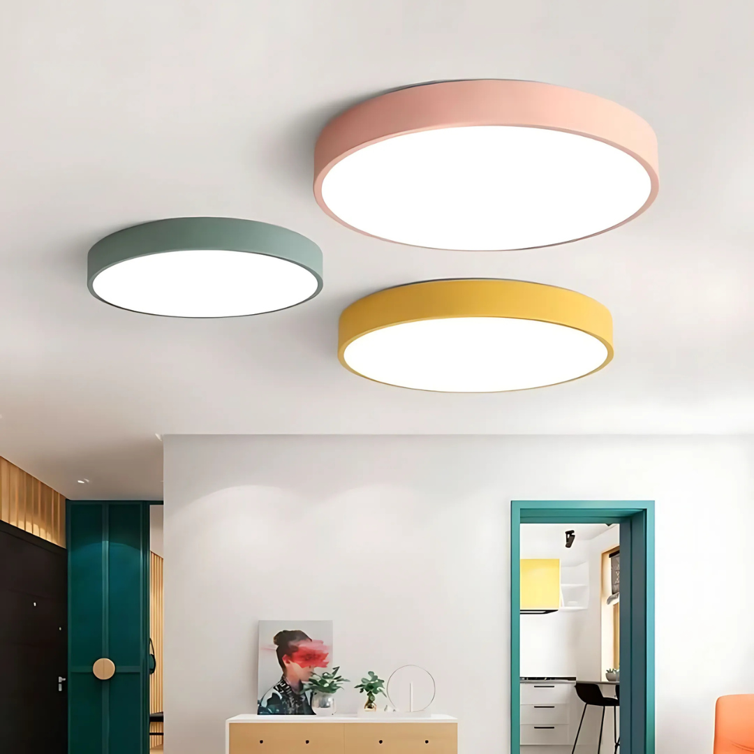 Scandinavian Wooden LED Ceiling Light Fixture – Modern Flush Mount Design for Cozy Ambiance