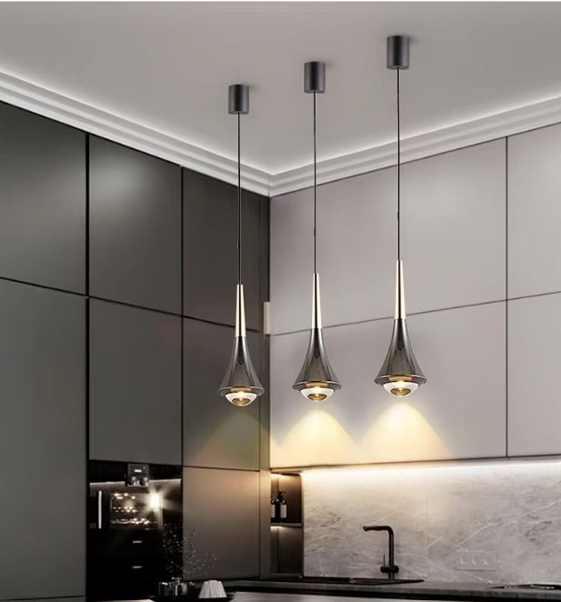 Modern Glass Teardrop LED Pendant Light 1-Light