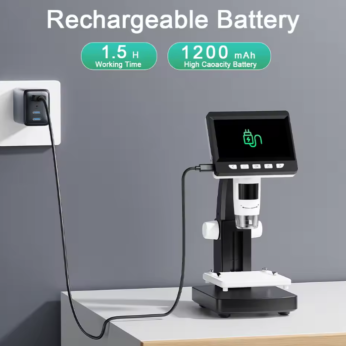 Guili | 1000X 4.3" LCD Digital Microscope – 1080P Coin Microscope with 8 LED Lights for Soldering, Repairs, and Inspection