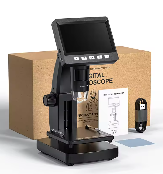 Guili | 1000X 4.3" LCD Digital Microscope – 1080P Coin Microscope with 8 LED Lights for Soldering, Repairs, and Inspection