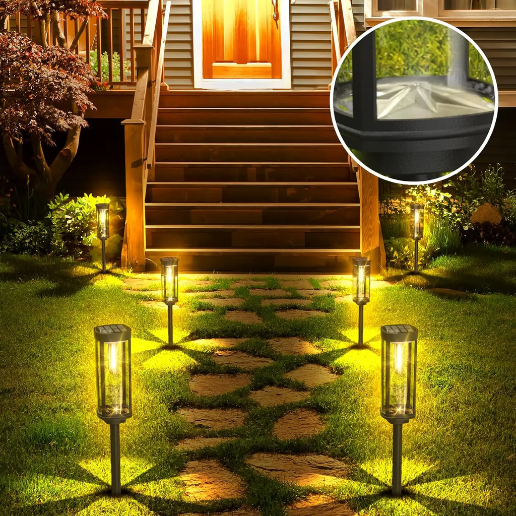 Modern Rectangular Solar Garden Lantern 1-Light