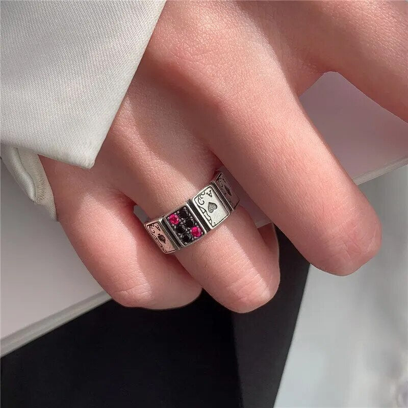 Guili | Adjustable Playing Cards Open Cuff Rings