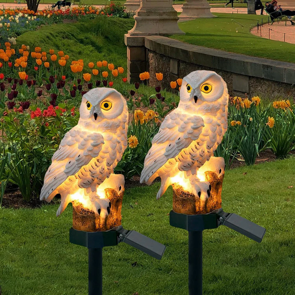 Solar Garden Light – Charming Owl Solar Lantern with Warm White LED for Outdoor Lighting