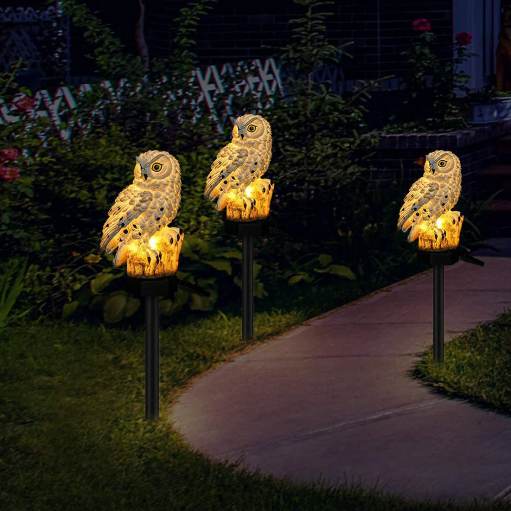 Solar Garden Light – Charming Owl Solar Lantern with Warm White LED for Outdoor Lighting
