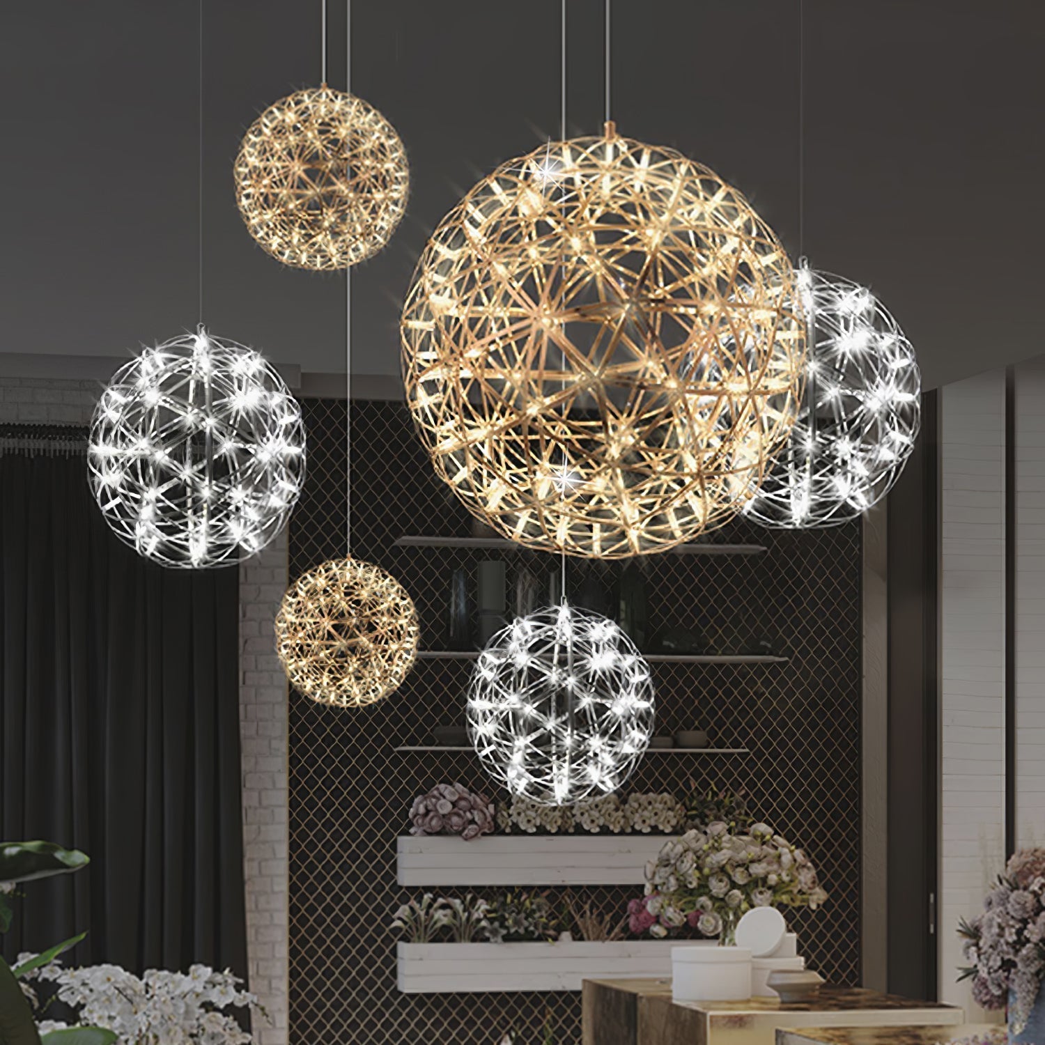 Modern Sphere Stainless Steel LED Pendant Light 1-Light