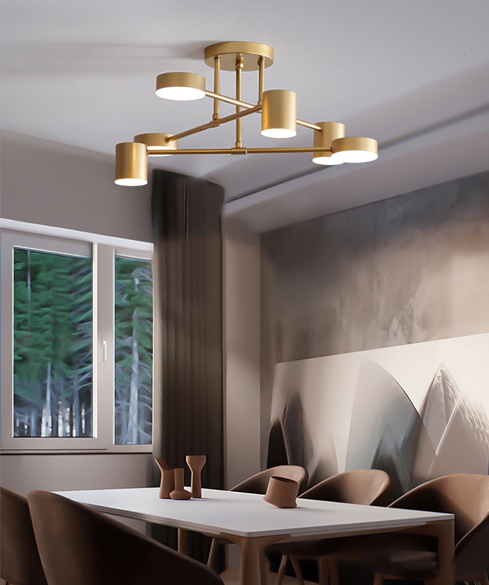 Modern Brass Globe LED Sputnik Ceiling Light 6-Light