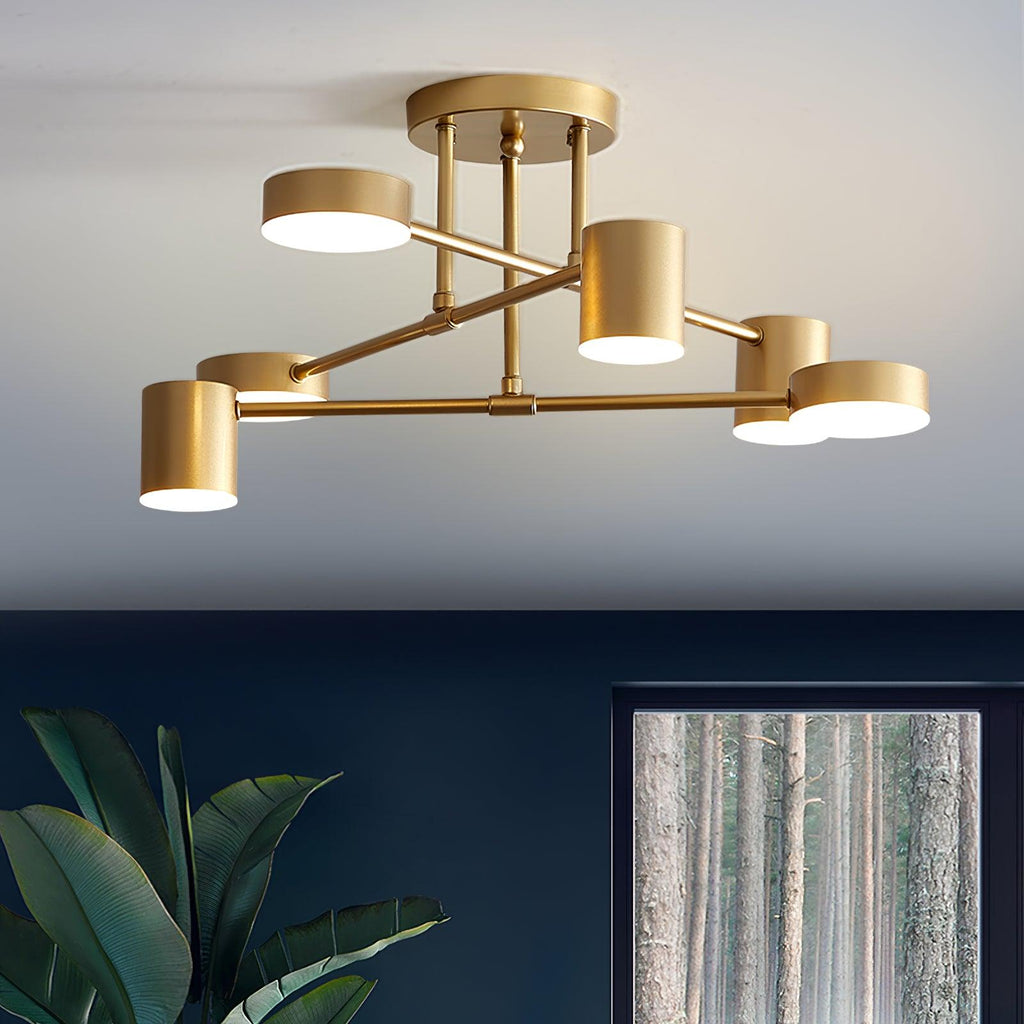 Modern Brass Globe LED Sputnik Ceiling Light 6-Light