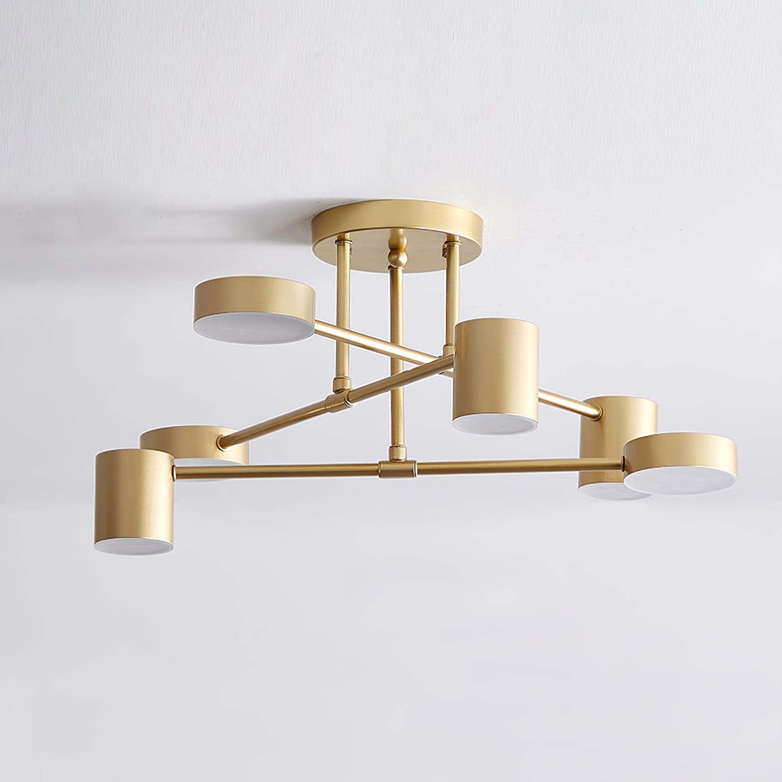 Modern Brass Globe LED Sputnik Ceiling Light 6-Light