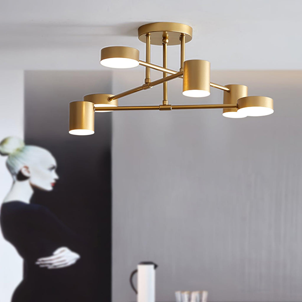 Modern Brass Globe LED Sputnik Ceiling Light 6-Light