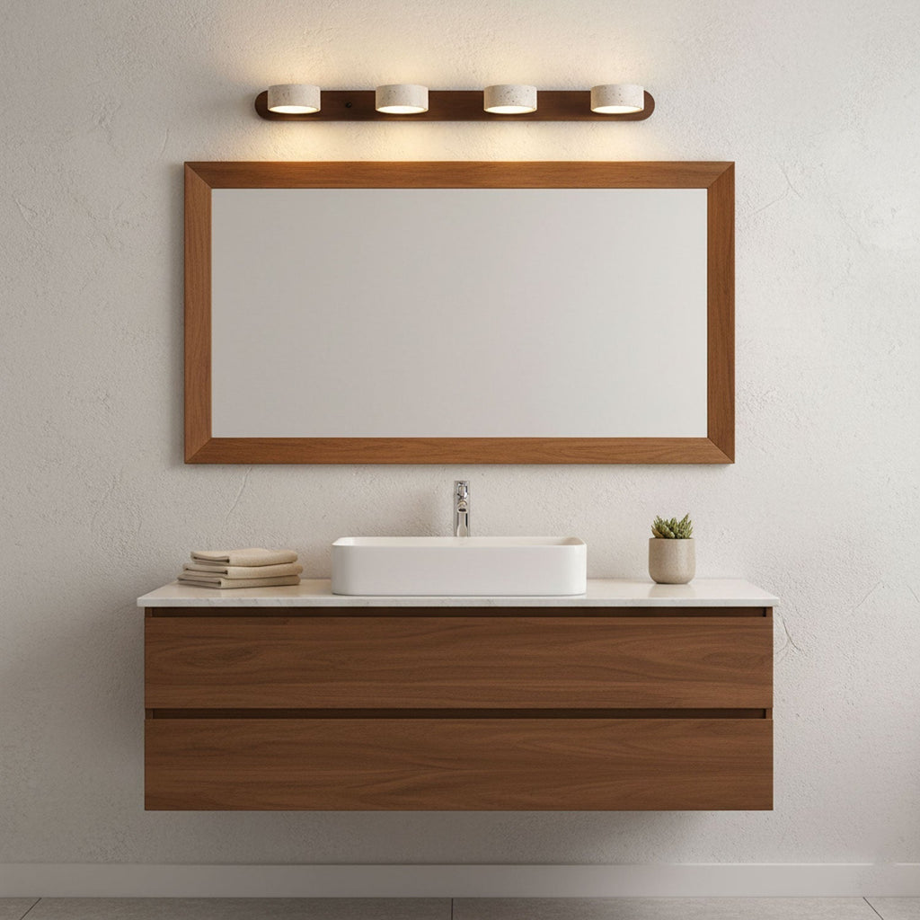 Modern Travertine Round LED Wall Sconce 1-Light