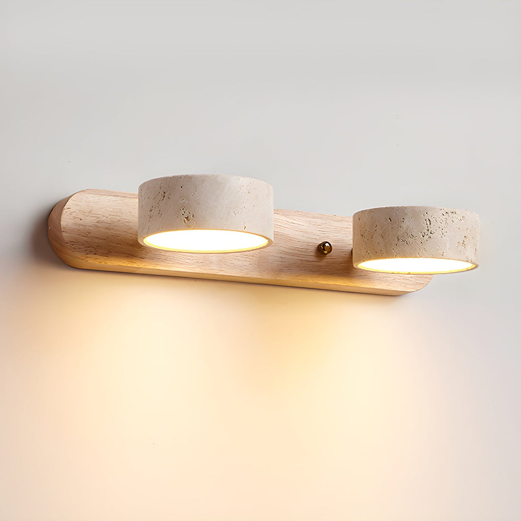 Modern Travertine Round LED Wall Sconce 1-Light