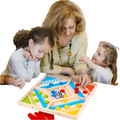 Guili | EcoToys EduPlay | Educational and Entertaining - Wooden 2-in-1 Board Game for Family Fun
