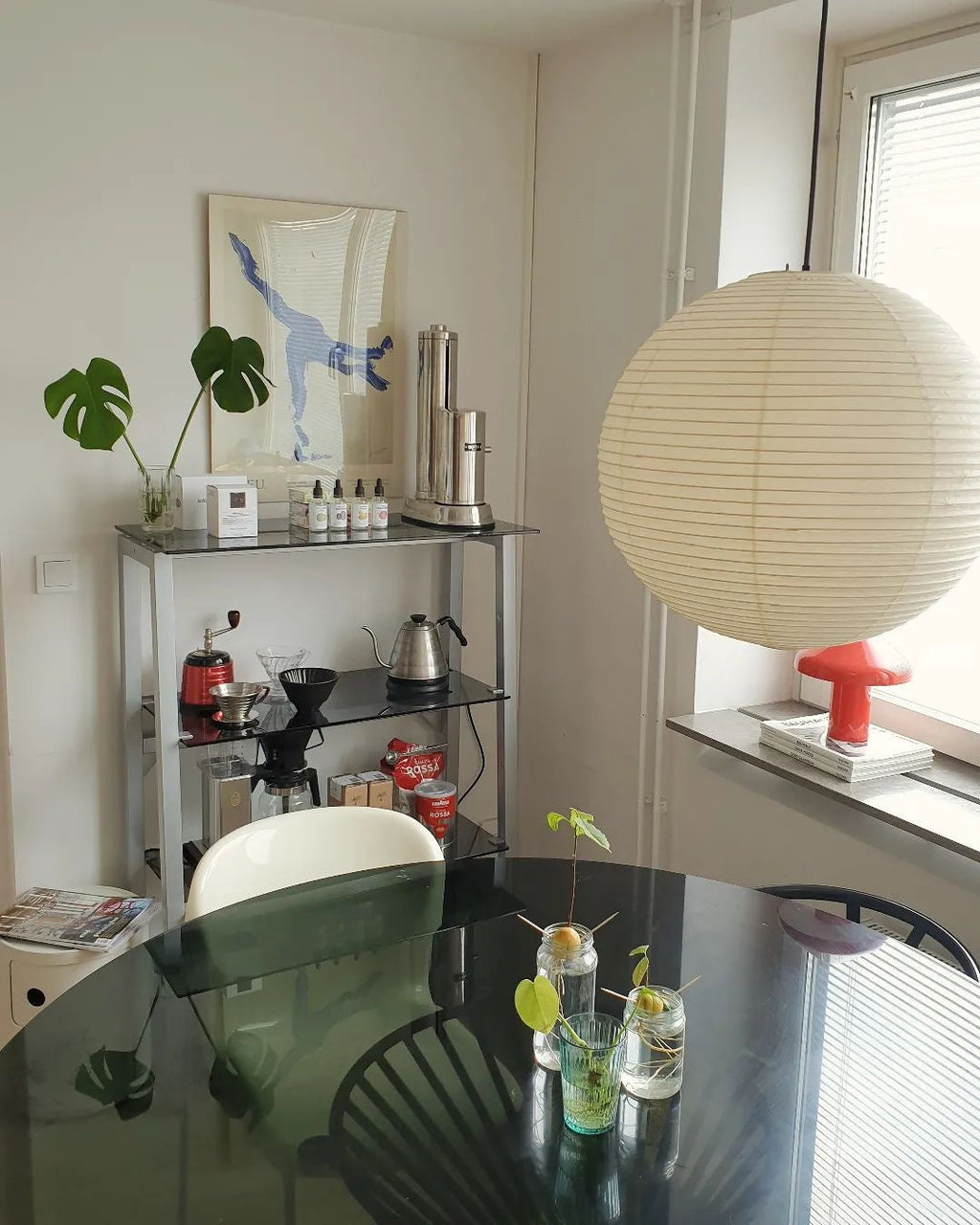 Japanese Washi Paper Globe Pendant Light 1-Light