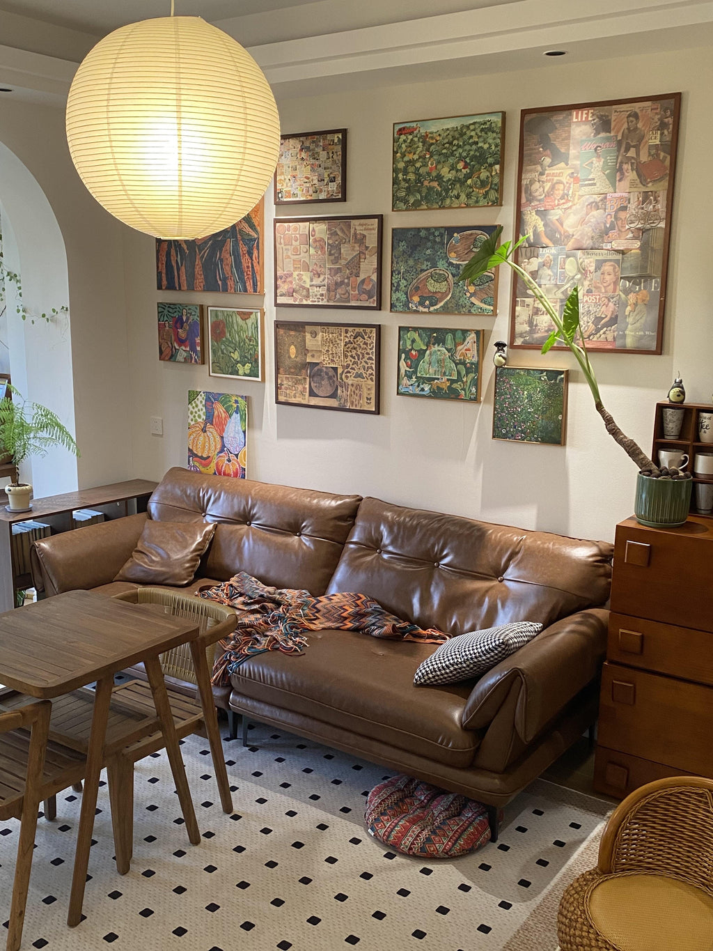 Japanese Washi Paper Globe Pendant Light 1-Light