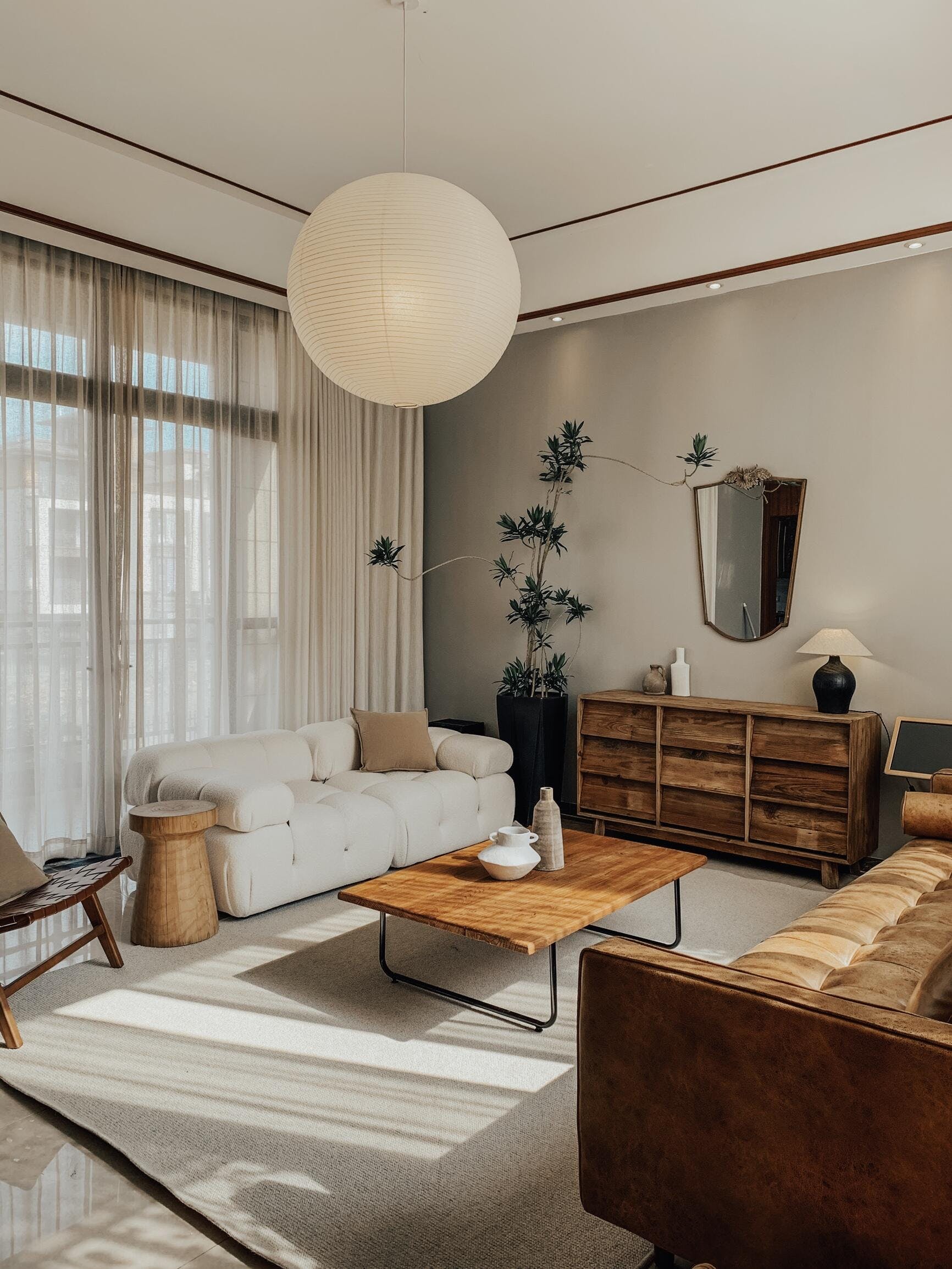 Japanese Washi Paper Globe Pendant Light 1-Light