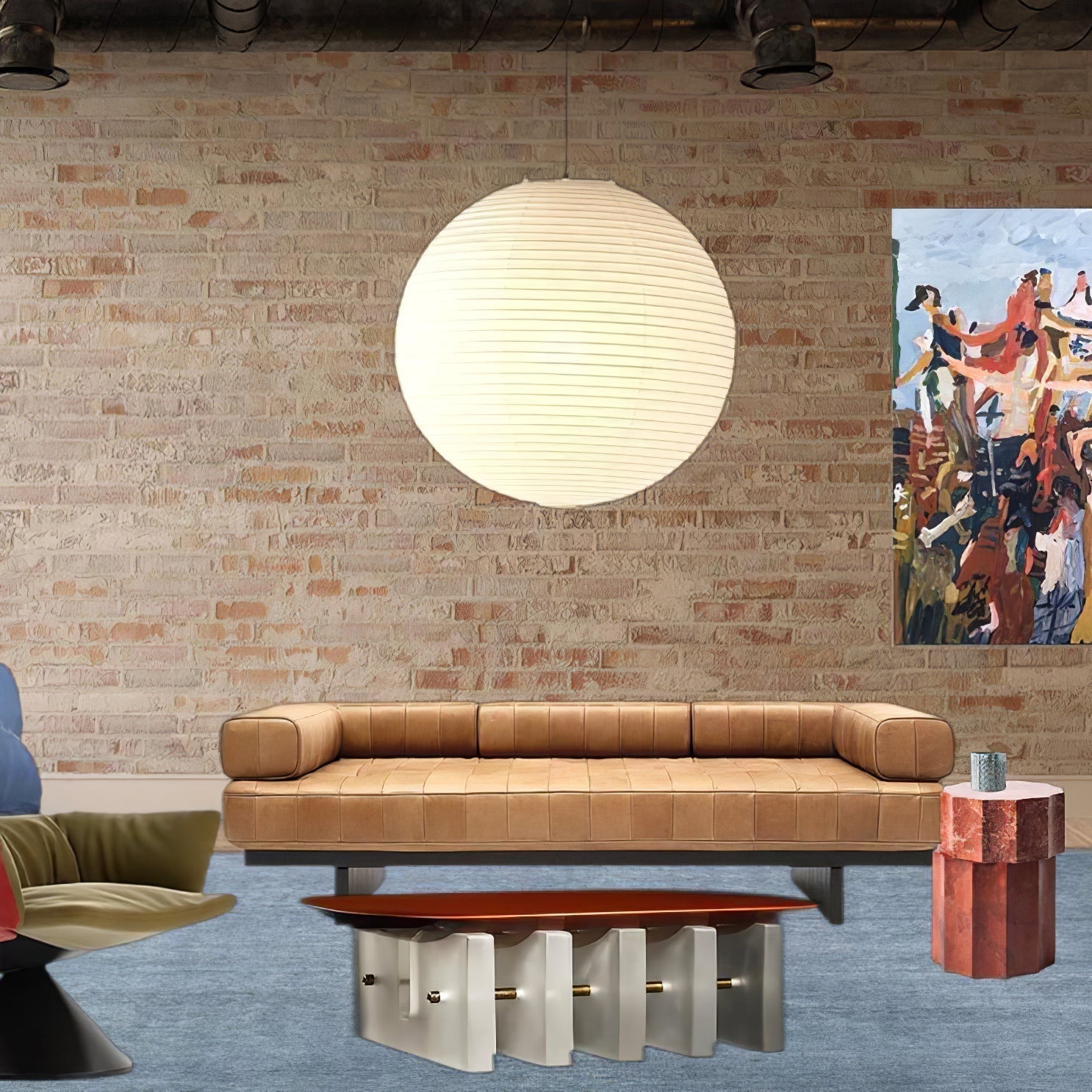 Japanese Washi Paper Globe Pendant Light 1-Light