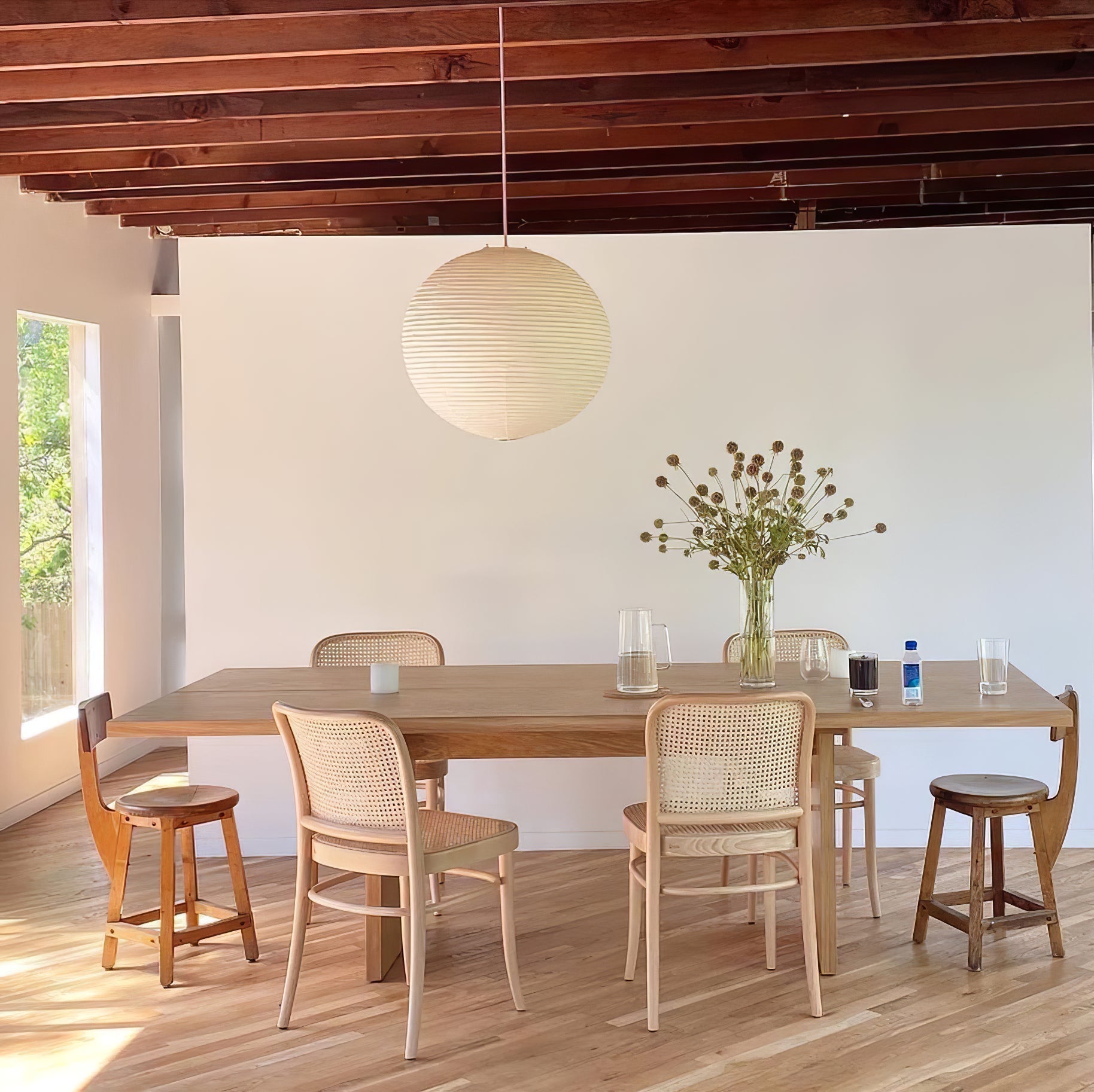 Japanese Washi Paper Globe Pendant Light 1-Light