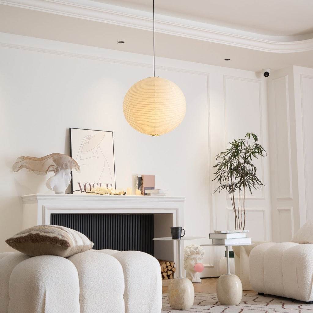 Japanese Washi Paper Globe Pendant Light 1-Light