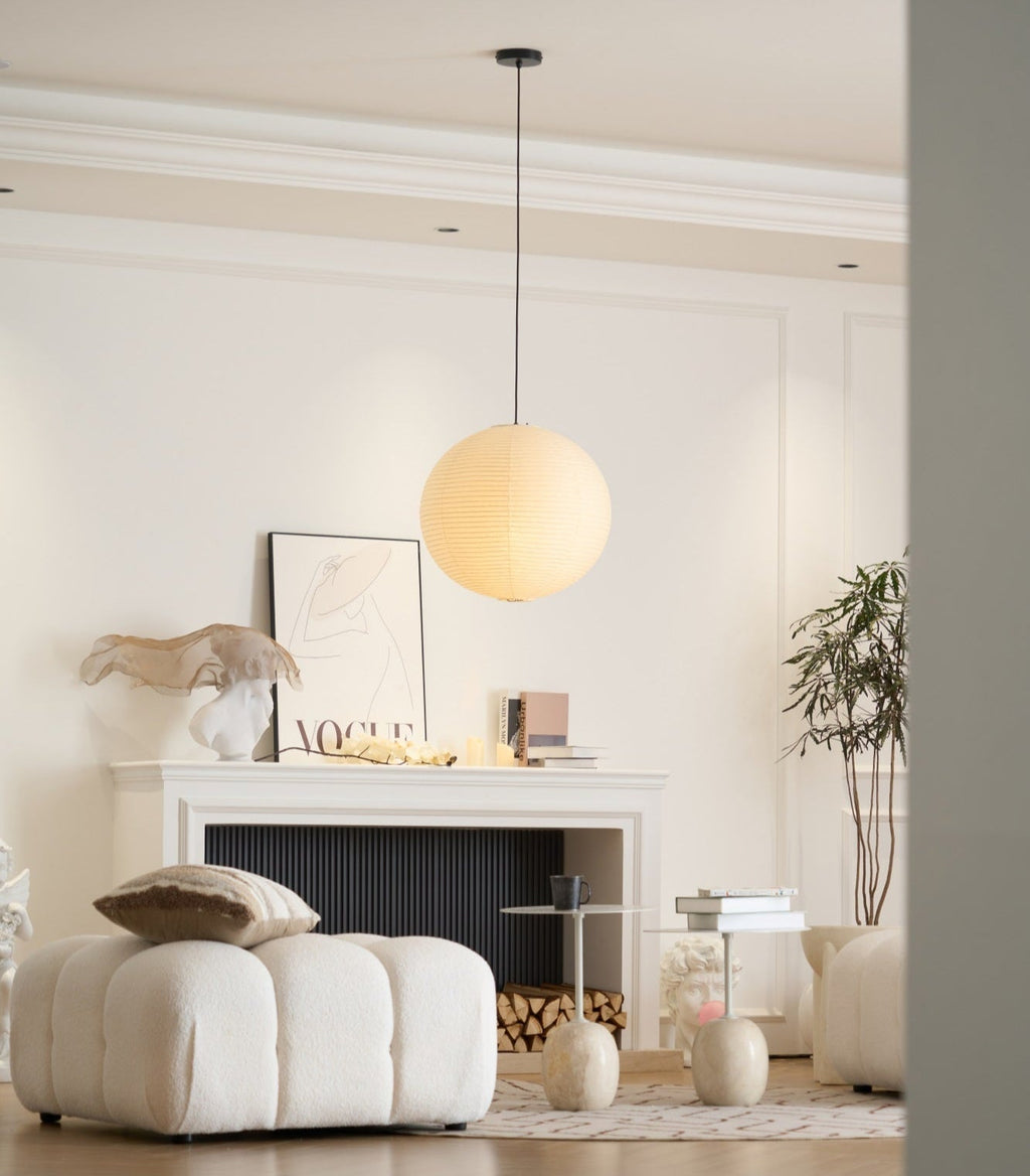 Japanese Washi Paper Globe Pendant Light 1-Light