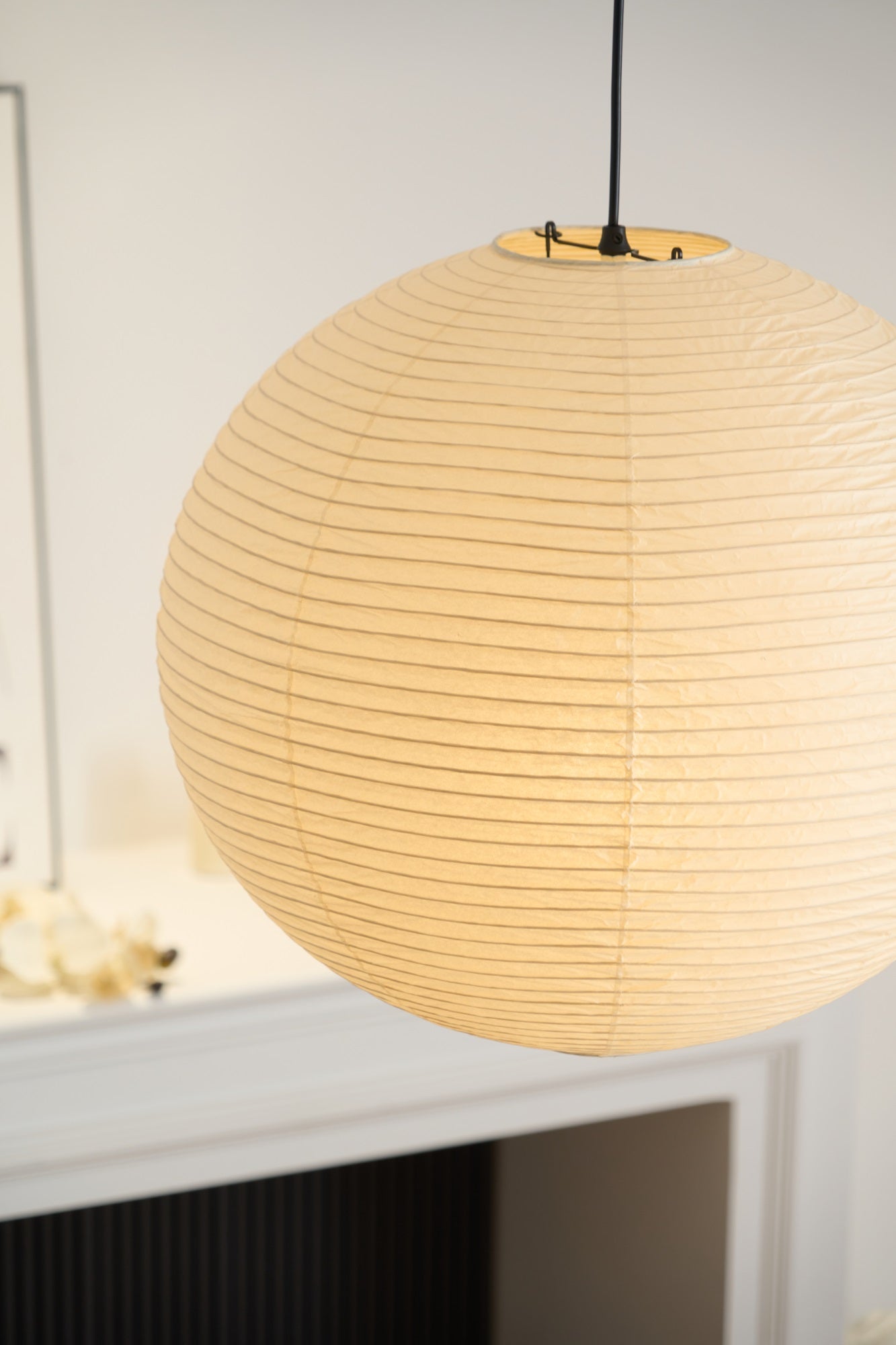 Japanese Washi Paper Globe Pendant Light 1-Light