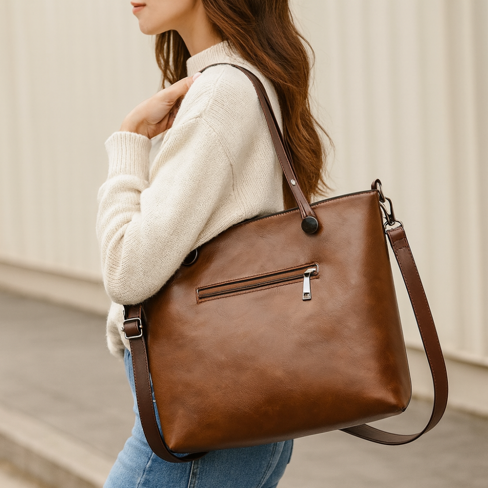 Guili | Women’s Leather Tote Handbag Shoulder Crossbody Multi Compartments