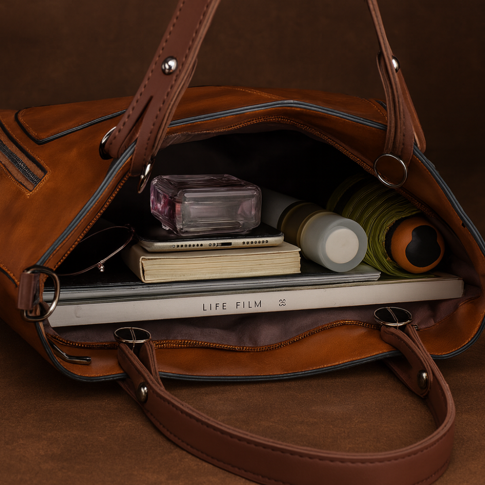 Guili | Women’s Leather Tote Handbag Shoulder Crossbody Multi Compartments