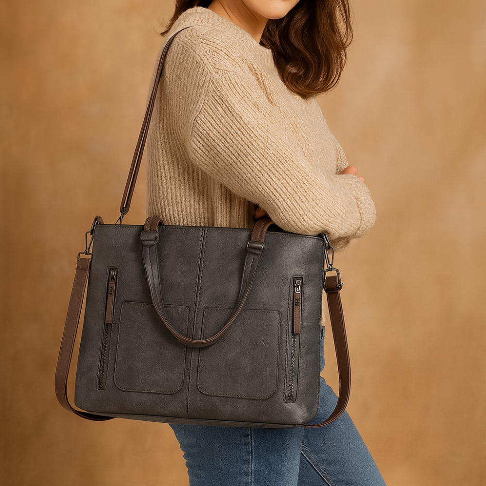 Guili | Women’s Leather Tote Handbag Shoulder Crossbody Multi Compartments