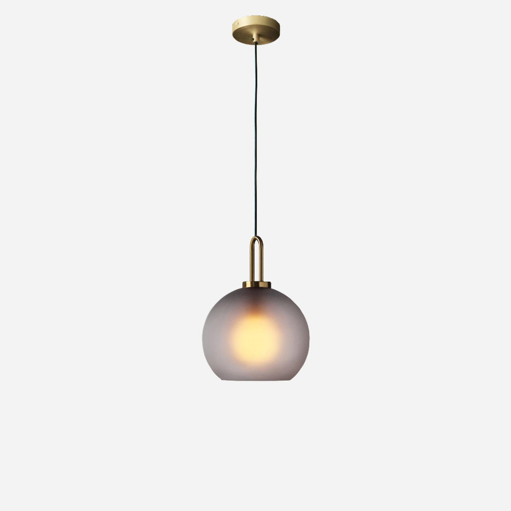 Modern Cylinder Glass Brass Pendant Light 1-Light