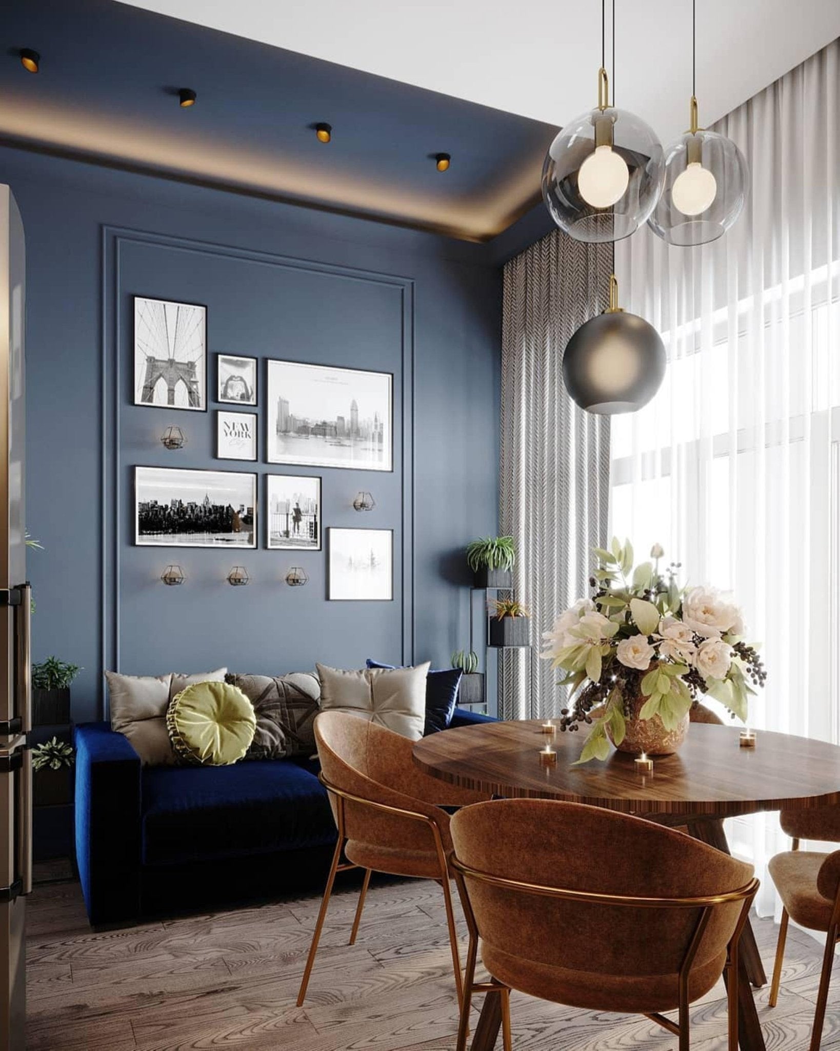 Modern Cylinder Glass Brass Pendant Light 1-Light