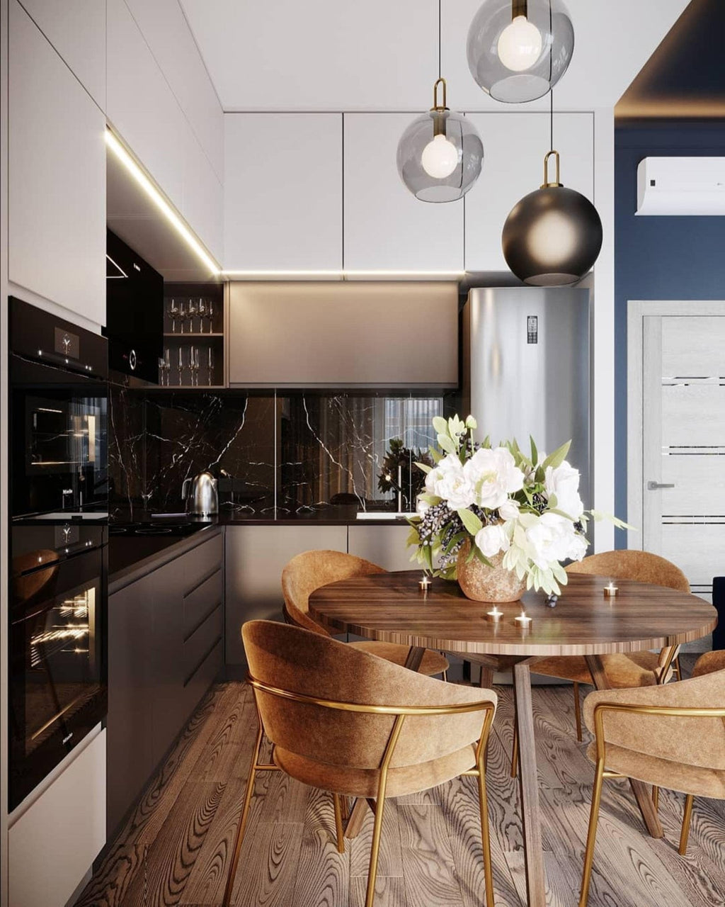 Modern Cylinder Glass Brass Pendant Light 1-Light