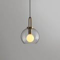 Modern Cylinder Glass Brass Pendant Light 1-Light