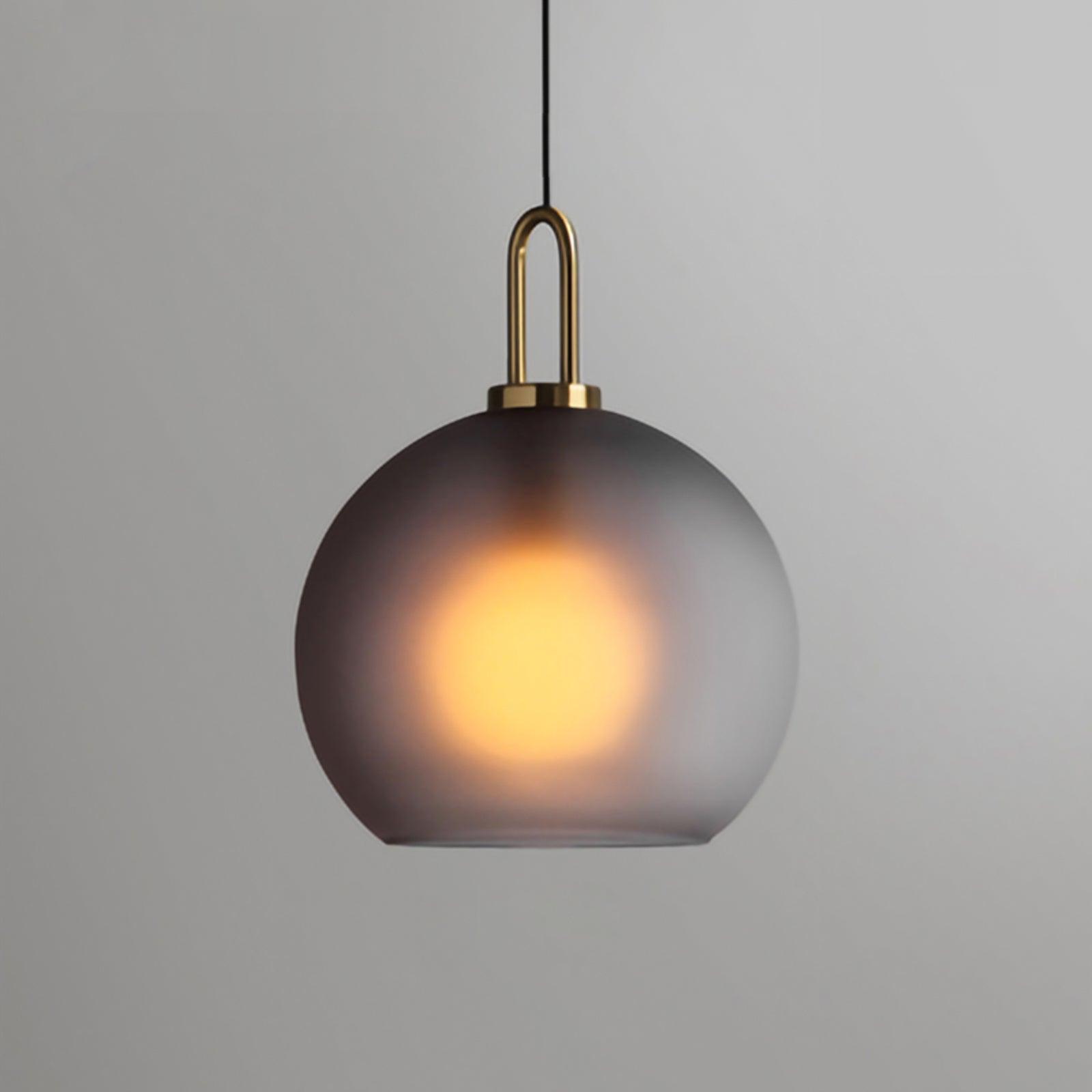 Modern Cylinder Glass Brass Pendant Light 1-Light
