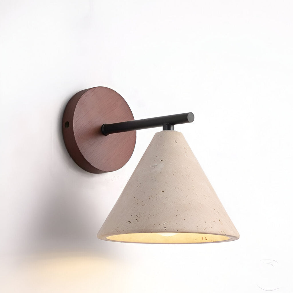 Modern Travertine Cone Wall Sconce LED 1-Light