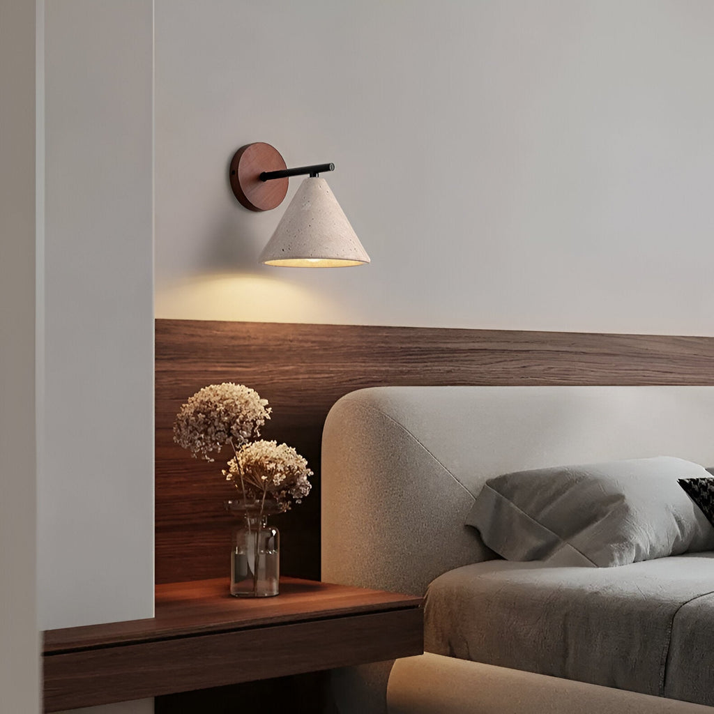 Modern Travertine Cone Wall Sconce LED 1-Light