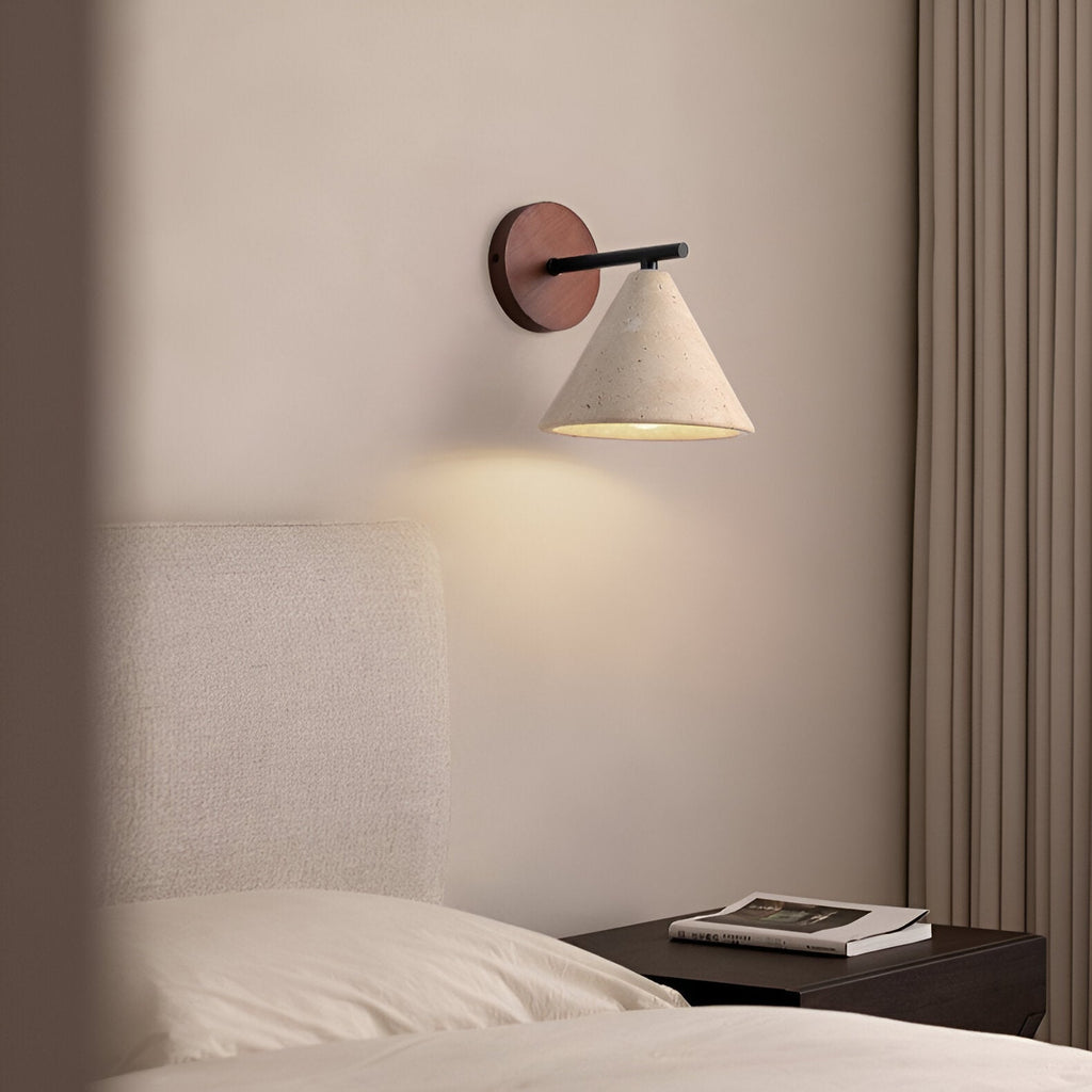 Modern Travertine Cone Wall Sconce LED 1-Light