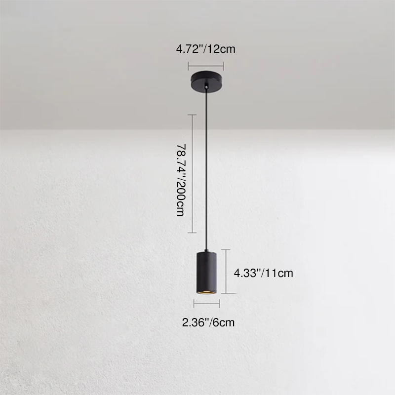 Nordic Minimalist Column Iron Pendant Light 1-Light
