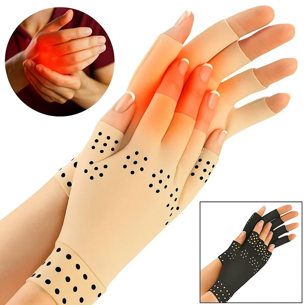 Guili | Fingerless Gloves for Arthritis & Pain Relief - Magnetic Compression for Improved Circulation and Reduced Swelling