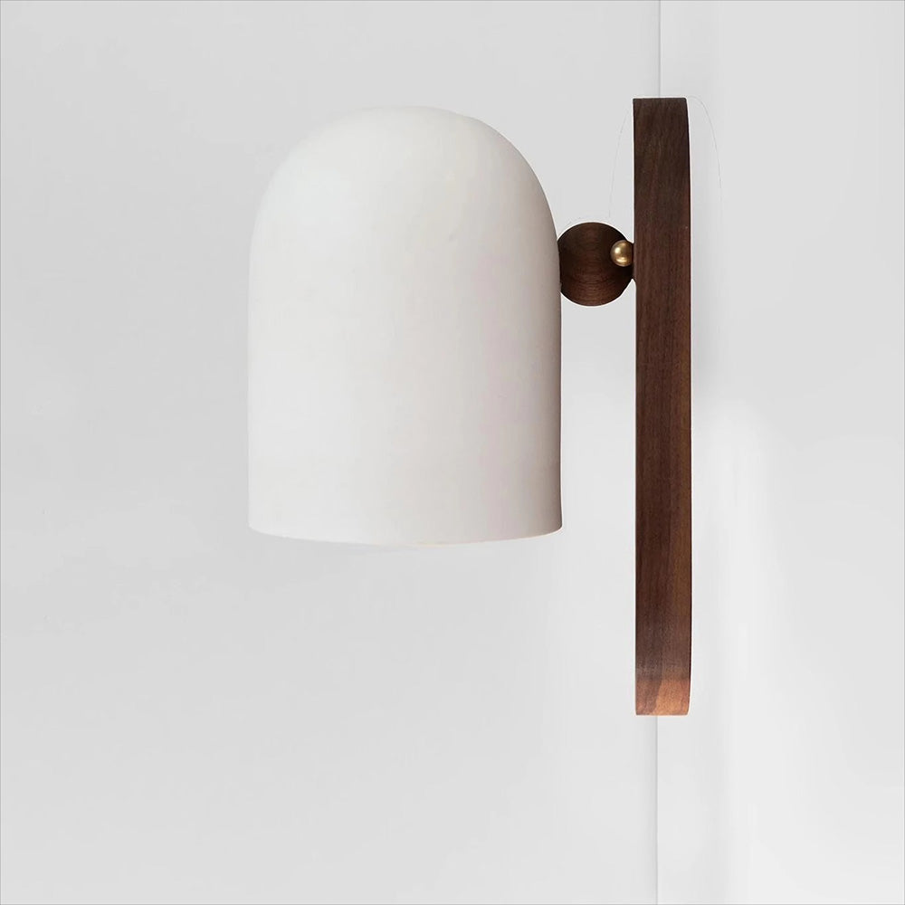 Nordic Zen Walnut Metal Wall Sconce LED 1-Light