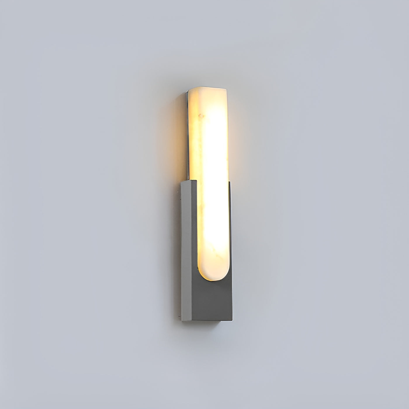 Modern Alabaster-Effect Brass Wall Sconce LED 1-Light