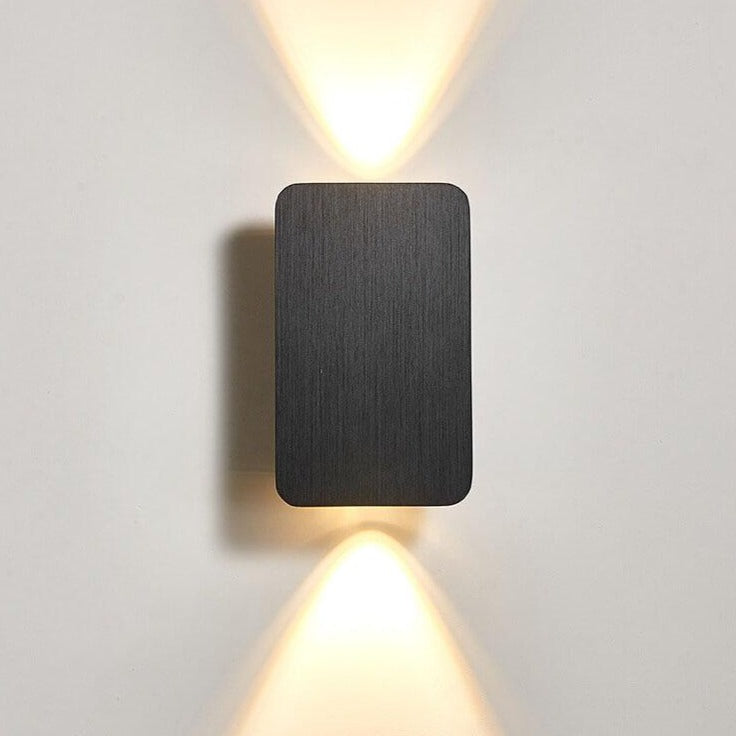 Nordic Minimalist Glass Rectangular LED Wall Sconce Light 2-light