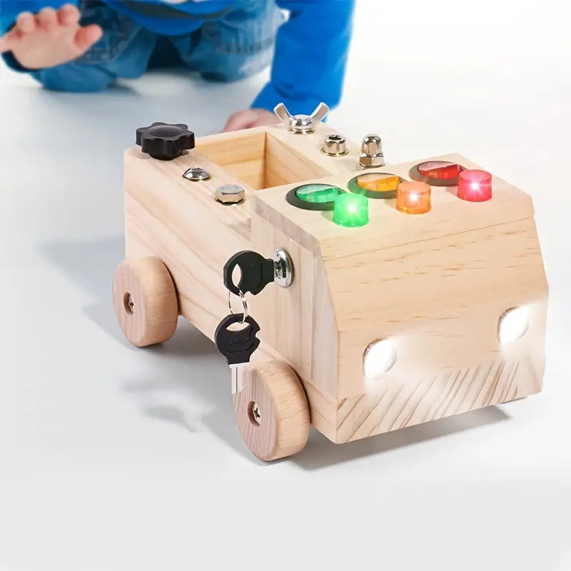 Guili | EcoToys LightPlay | Stimulate Learning and Development - Montessori Wooden LED Light Switchboard for Children