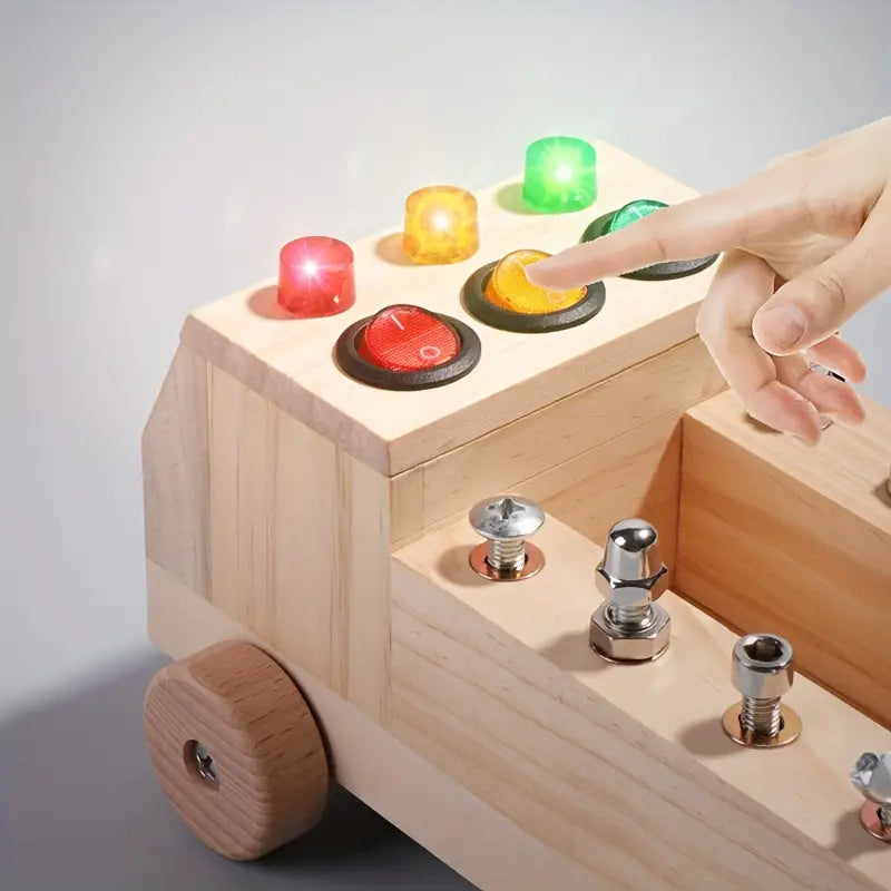 Guili | EcoToys LightPlay | Stimulate Learning and Development - Montessori Wooden LED Light Switchboard for Children