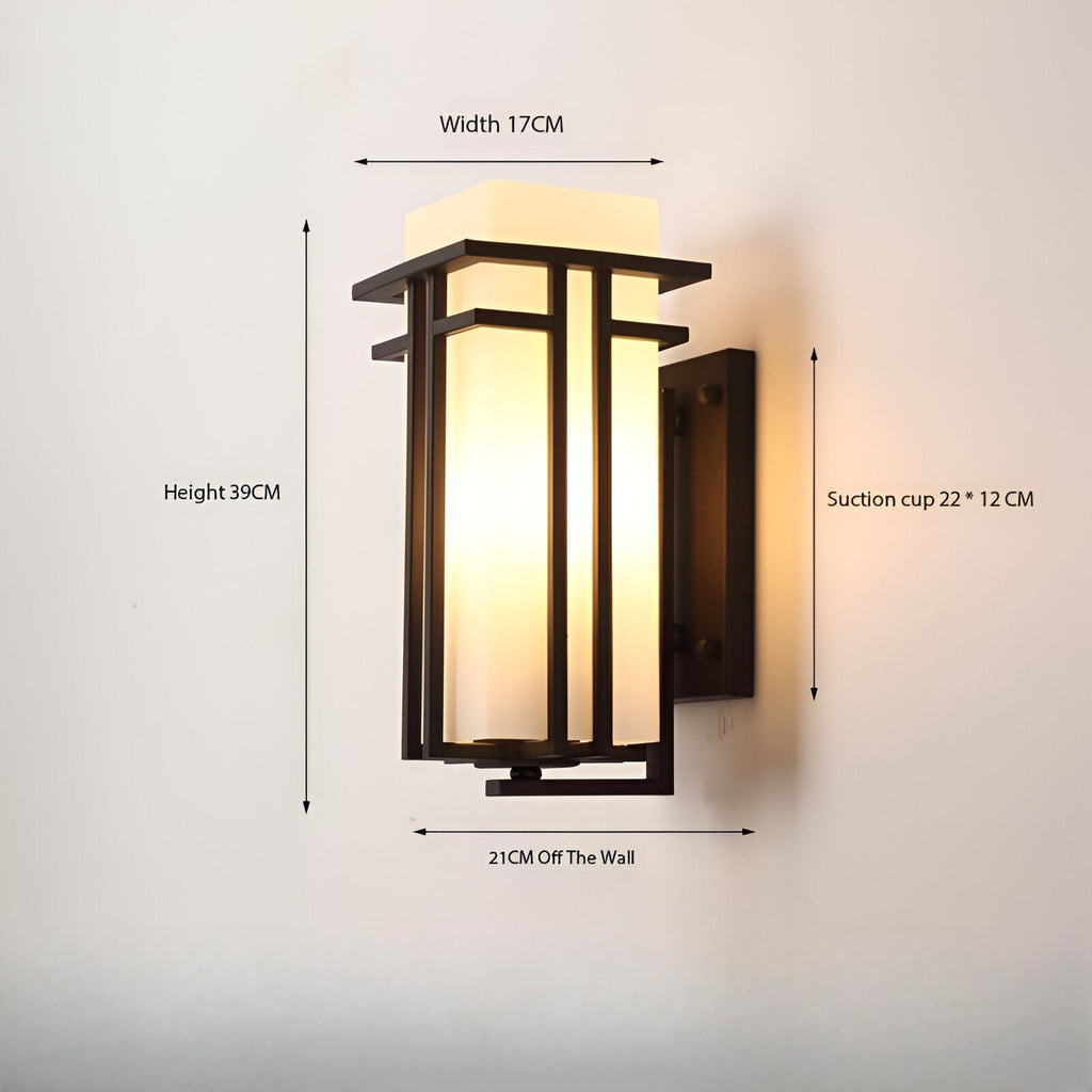 Retro Industrial Iron Glass Outdoor Wall Light LED 1-Light