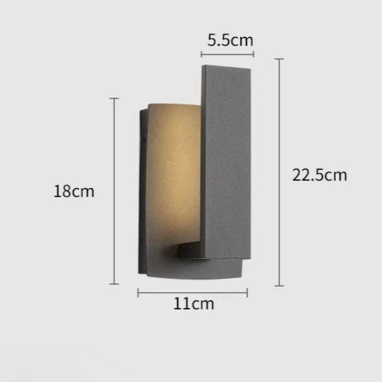 Minimalist Waterproof Outdoor Square Wall Sconce LED 1-Light